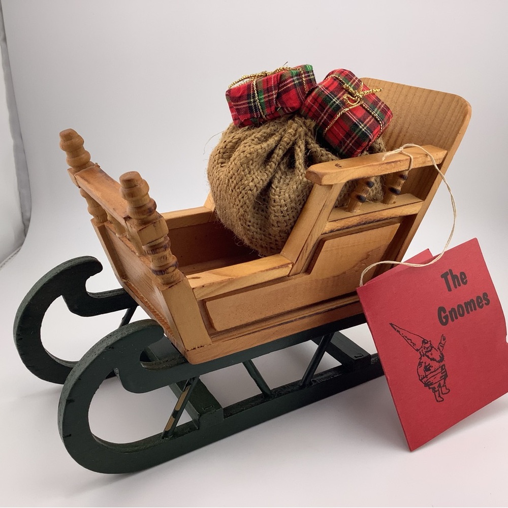 The Gnommery Wooden Christmas Santa Claus Sleigh